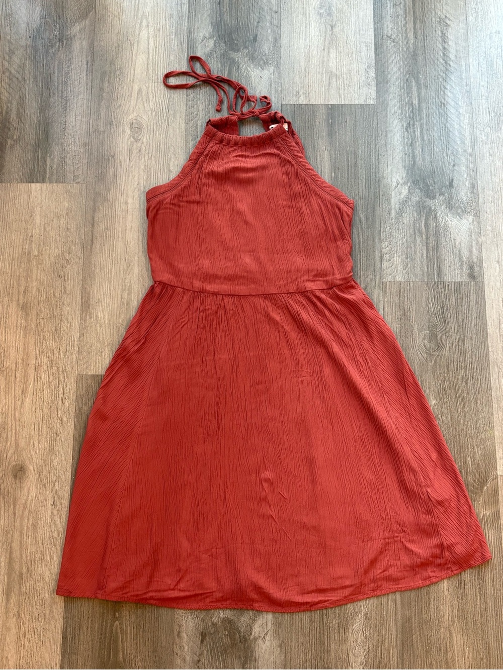 SO Goods for Life Rust Halter Midi Dress Boho S
